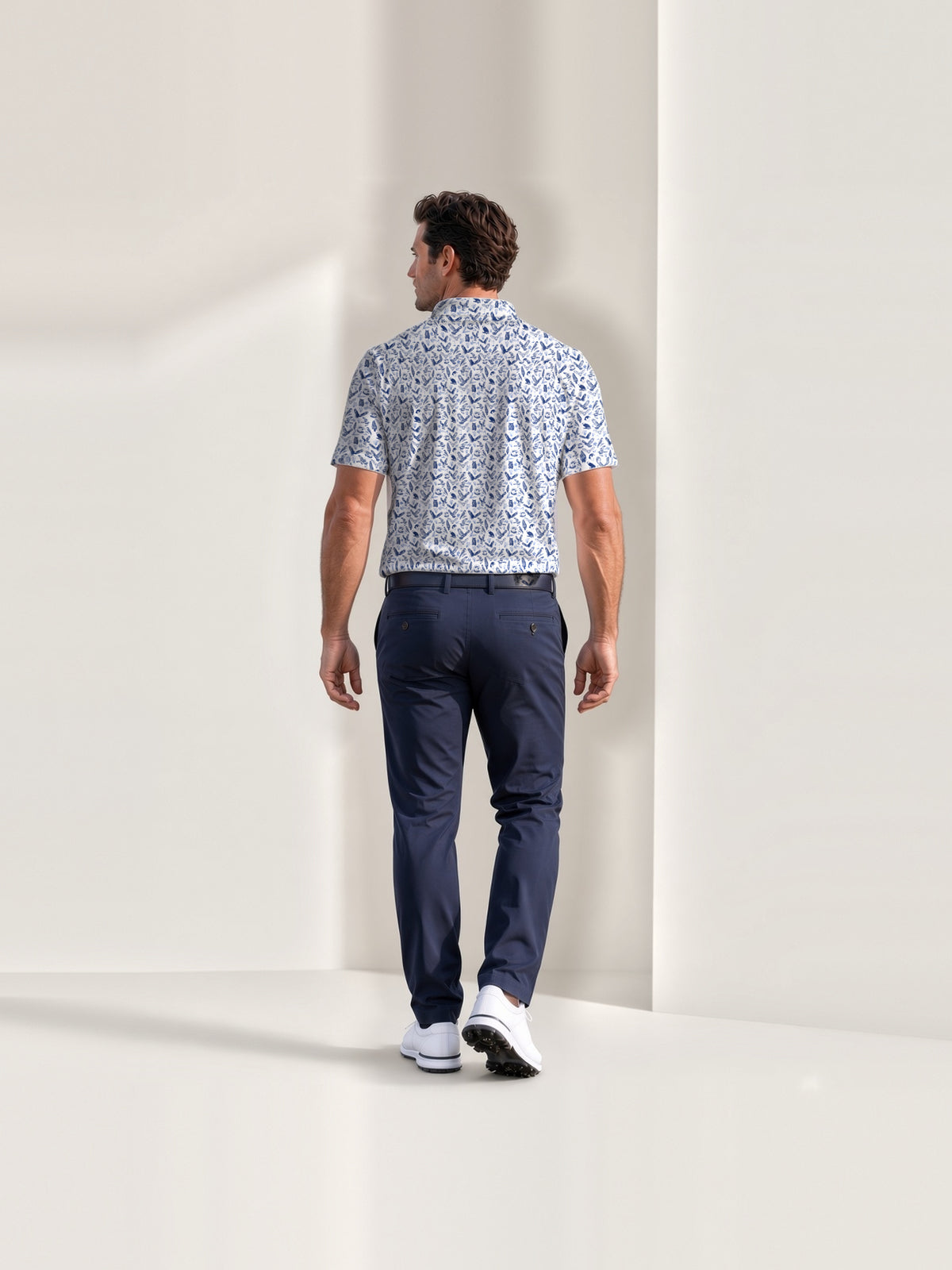 Birdie King birds-of-prey toile golf polo – back