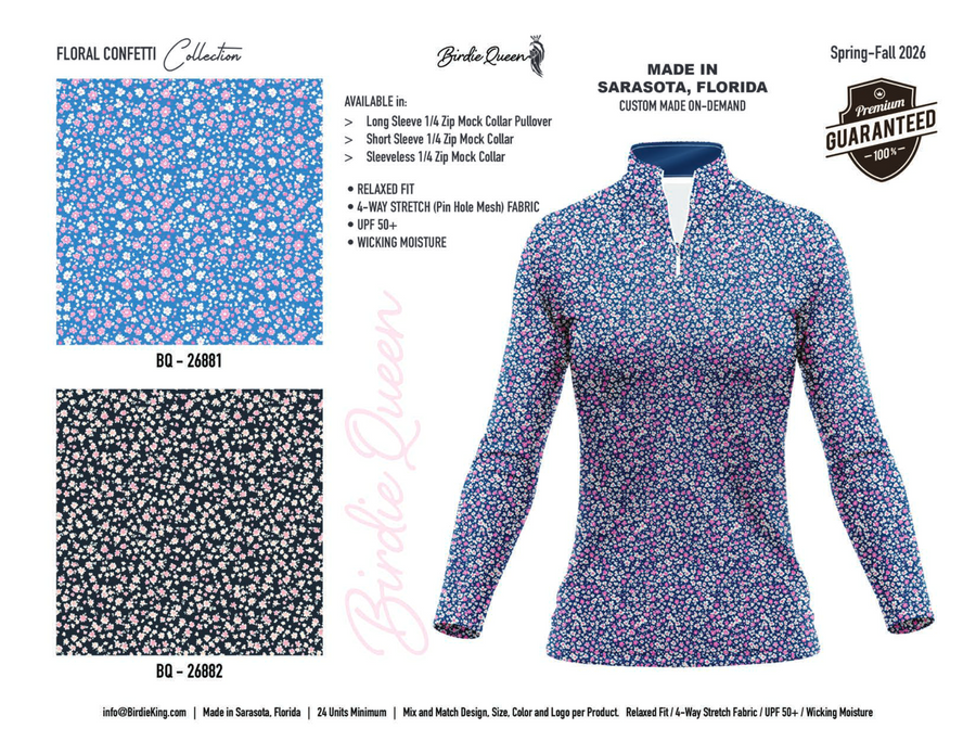 Womens Long Sleeve Stock Polo (Qtr Zip)